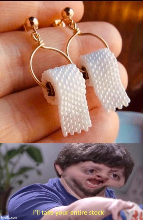 Huh.. | image tagged in tp earrings in 2020,i'll take your entire stock | made w/ Imgflip meme maker