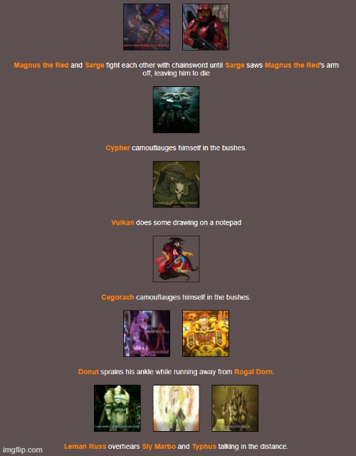 Day 2 (2) (How does a merger super solider kill a Primarch, which is basically a demigod) | image tagged in hunger games | made w/ Imgflip meme maker