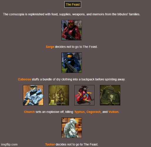Night 3 (feast) | image tagged in hunger games | made w/ Imgflip meme maker
