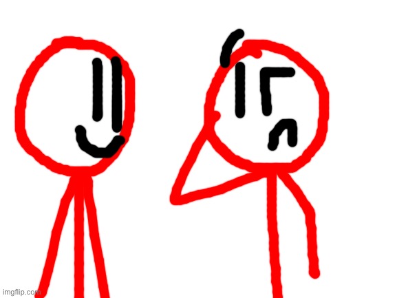 Stickdanny meets his old self | image tagged in blank white template | made w/ Imgflip meme maker