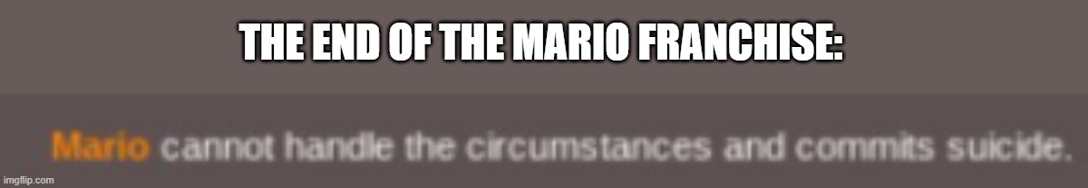 he didn't want this | THE END OF THE MARIO FRANCHISE: | made w/ Imgflip meme maker