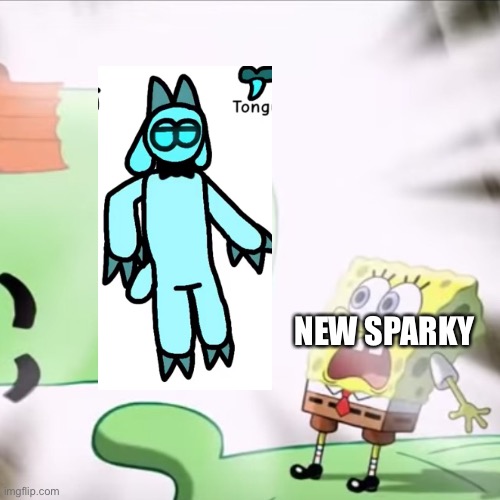 Fun fact: the bow tie Past Sparky is wearing looked like a mouth on his Shape form. | NEW SPARKY | made w/ Imgflip meme maker