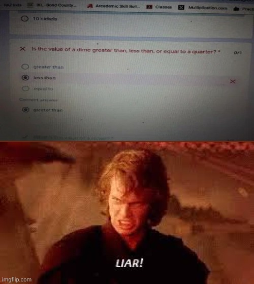 Seriously?! It's correct, not incorrect!! | image tagged in anakin liar,funny,you had one job,memes | made w/ Imgflip meme maker