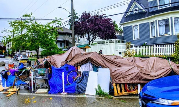 Homeless camp in Seattle Blank Meme Template