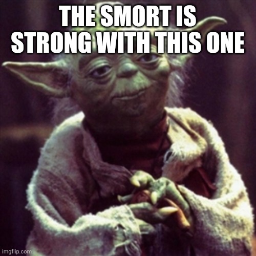 Force is strong | THE SMORT IS STRONG WITH THIS ONE | image tagged in force is strong | made w/ Imgflip meme maker