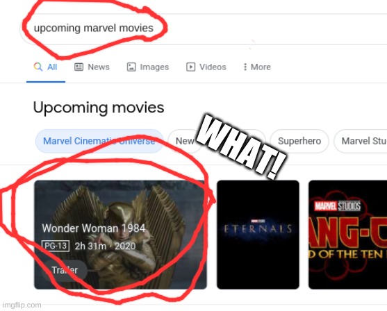 WHAT | WHAT! | image tagged in marvel,dc,dc comics | made w/ Imgflip meme maker