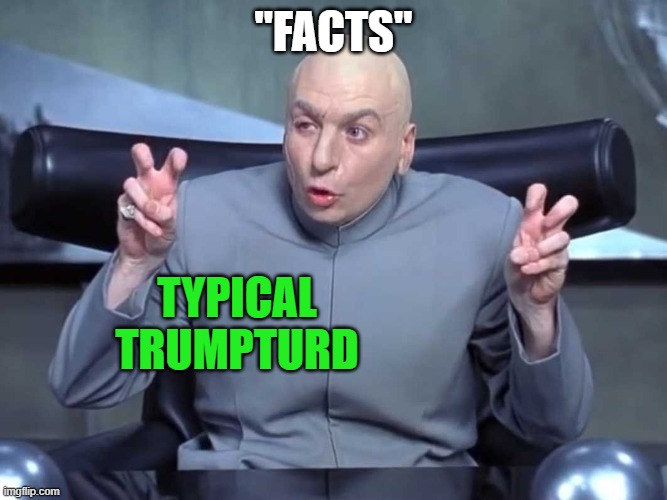 Dr Evil air quotes | "FACTS" TYPICAL
TRUMPTURD | image tagged in dr evil air quotes | made w/ Imgflip meme maker