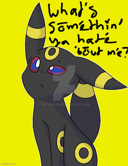 Confused Umbreon | image tagged in confused umbreon | made w/ Imgflip meme maker