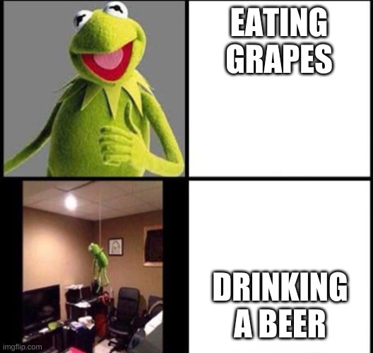 EATING GRAPES DRINKING A BEER | made w/ Imgflip meme maker