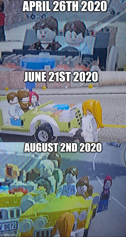 The evolution of tony stark and Becky in a car | APRIL 26TH 2020; JUNE 21ST 2020; AUGUST 2ND 2020 | image tagged in evolution,2020,becky,tony stark,pepper potts | made w/ Imgflip meme maker