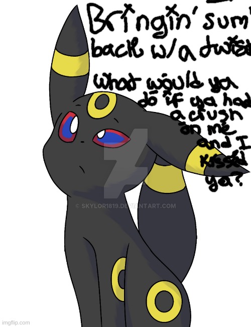 Confused Umbreon | image tagged in confused umbreon | made w/ Imgflip meme maker