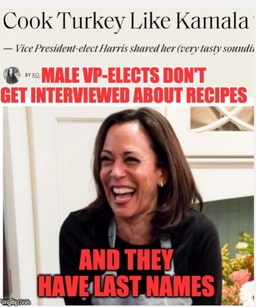 Repost from PoliticsTOO: I'm so glad to discover this stream! We still have a ways to go, but we'll get there. | image tagged in kamala harris,sexism,thanksgiving,election | made w/ Imgflip meme maker