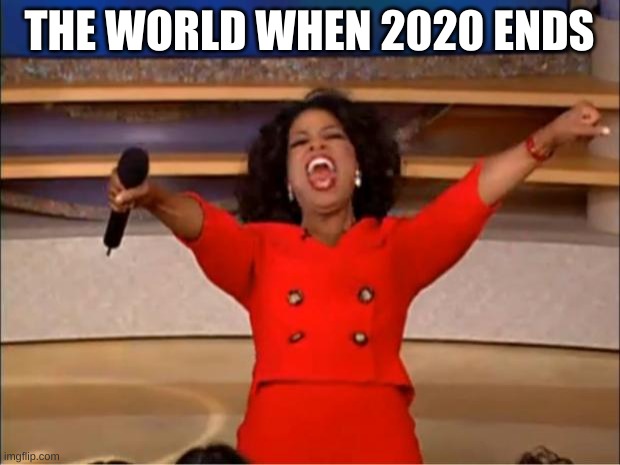 Oprah You Get A Meme | THE WORLD WHEN 2020 ENDS | image tagged in memes,oprah you get a | made w/ Imgflip meme maker