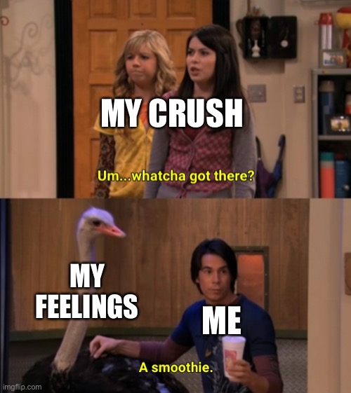 I don’t know how to tell her....help | MY CRUSH; MY FEELINGS; ME | image tagged in whatcha got there | made w/ Imgflip meme maker