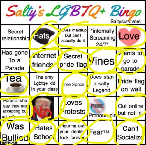 B i n g o | image tagged in the pride bingo | made w/ Imgflip meme maker