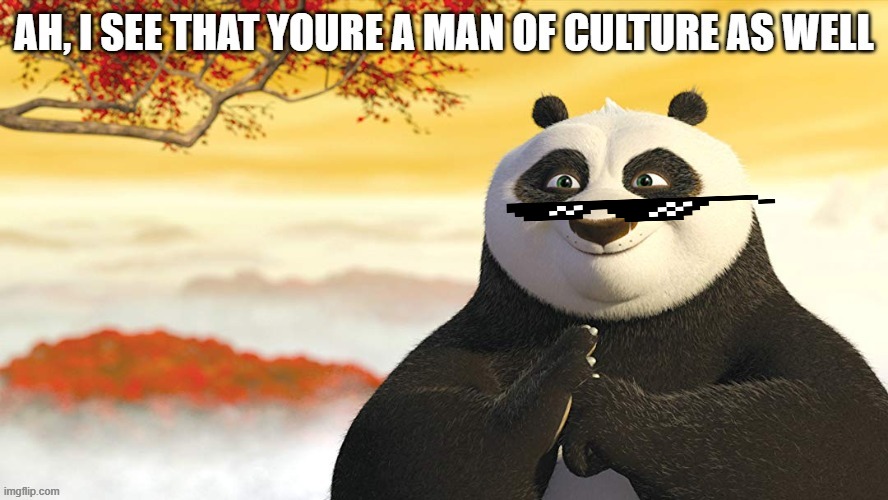 image tagged in kung fu panda,ah i see you are a man of culture as well | made w/ Imgflip meme maker