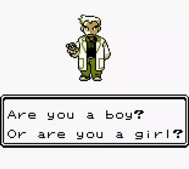 Prof. Oak Are you a boy or a girl? Blank Meme Template