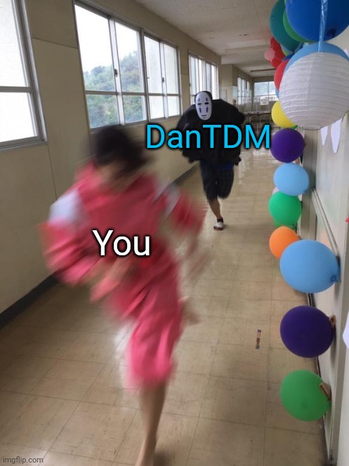 Black chasing red | You DanTDM | image tagged in black chasing red | made w/ Imgflip meme maker