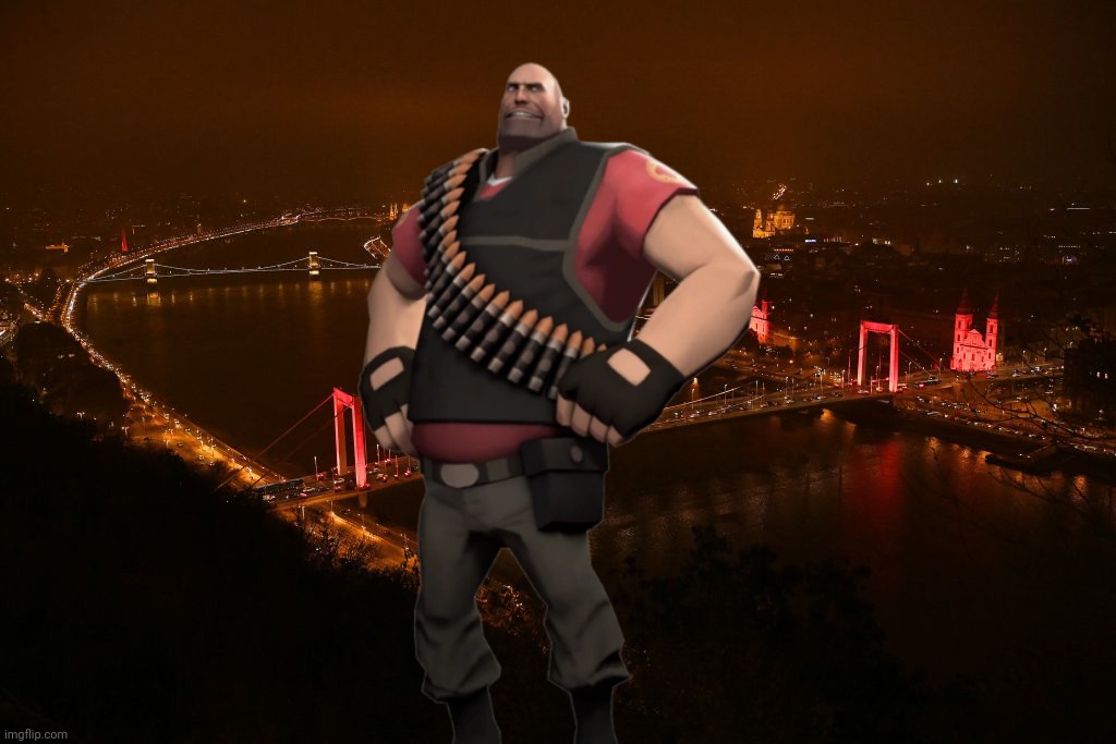 Heavy Weapons Guy from Team Fortress 2 in Budapest, Hungary | image tagged in memes,tf2 heavy | made w/ Imgflip meme maker