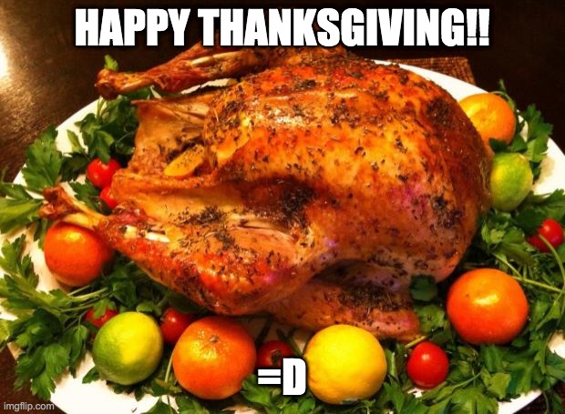 next is christmas!!!!!!! | HAPPY THANKSGIVING!! =D | image tagged in roasted turkey,happy thanksgiving,christmas,thanksgiving,thanksgiving day | made w/ Imgflip meme maker