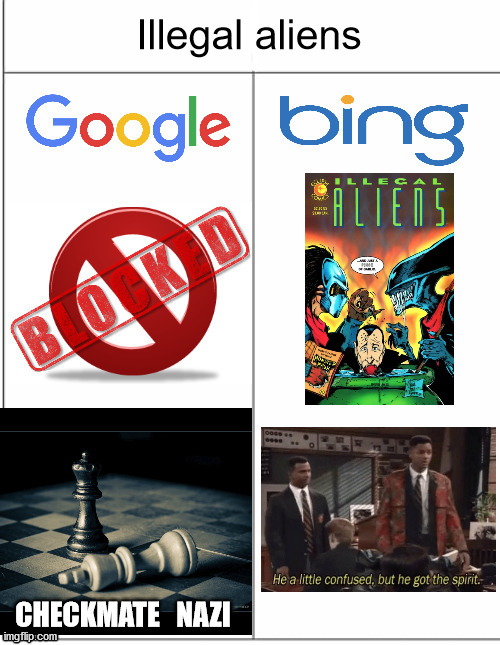 Google vs. Bing censorship | Illegal aliens | image tagged in google vs bing censorship,illegal immigration,big tech,censorship | made w/ Imgflip meme maker