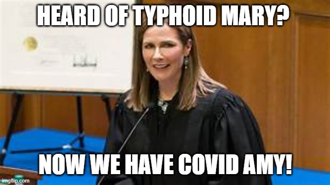 Typhoid Amy | HEARD OF TYPHOID MARY? NOW WE HAVE COVID AMY! | image tagged in covid-19,coronavirus,supreme court,religions,privilege,disease | made w/ Imgflip meme maker