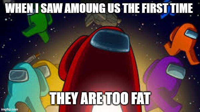 amoung us | WHEN I SAW AMOUNG US THE FIRST TIME; THEY ARE TOO FAT | image tagged in amoung us | made w/ Imgflip meme maker