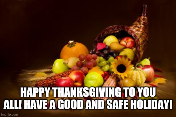 Thanksgiving | HAPPY THANKSGIVING TO YOU ALL! HAVE A GOOD AND SAFE HOLIDAY! | image tagged in thanksgiving | made w/ Imgflip meme maker