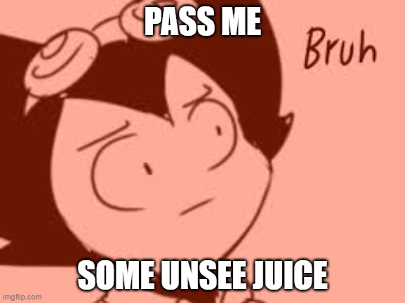 bruh | PASS ME SOME UNSEE JUICE | image tagged in bruh | made w/ Imgflip meme maker