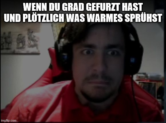 WENN DU GRAD GEFURZT HAST UND PLÖTZLICH WAS WARMES SPRÜHST | made w/ Imgflip meme maker