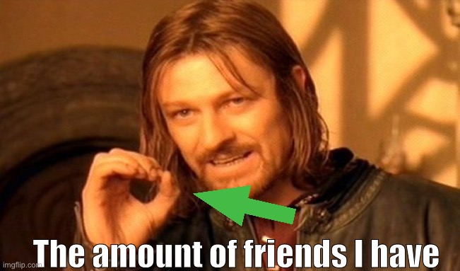 ? | The amount of friends I have | image tagged in memes,one does not simply | made w/ Imgflip meme maker