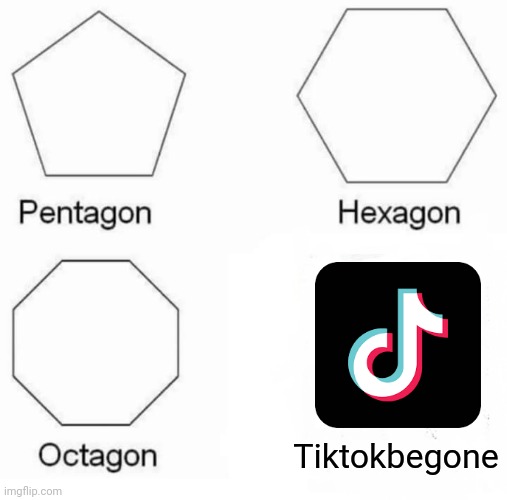 I did something | Tiktokbegone | image tagged in memes,pentagon hexagon octagon | made w/ Imgflip meme maker