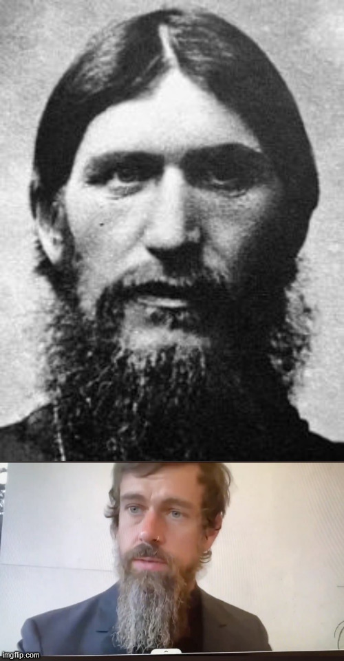 image tagged in rasputin,jack dorsey beard | made w/ Imgflip meme maker