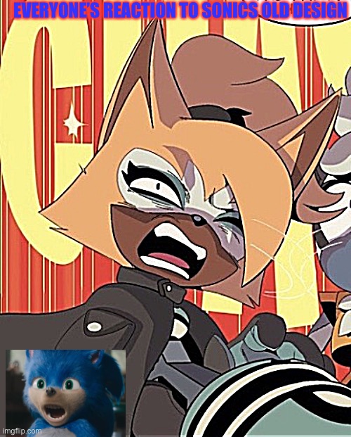 Sonic old design reaction | EVERYONE’S REACTION TO SONICS OLD DESIGN | image tagged in sonic the hedgehog | made w/ Imgflip meme maker