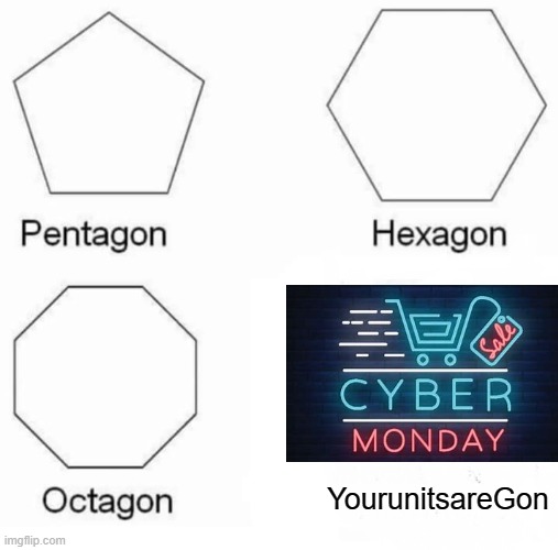 Pentagon Hexagon Octagon Meme | YourunitsareGon | image tagged in memes,pentagon hexagon octagon | made w/ Imgflip meme maker