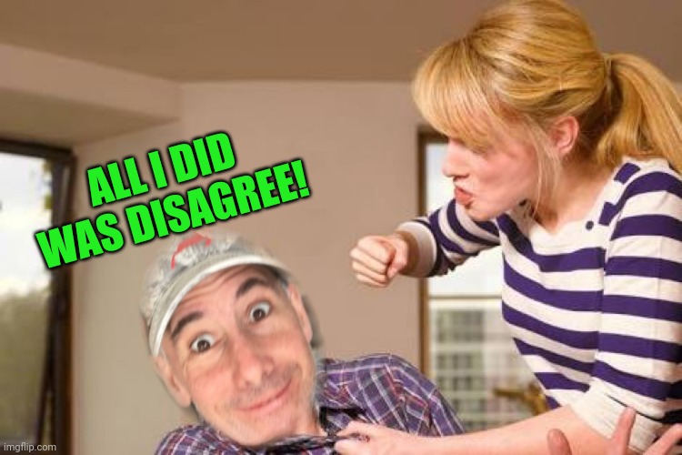 ALL I DID WAS DISAGREE! | made w/ Imgflip meme maker