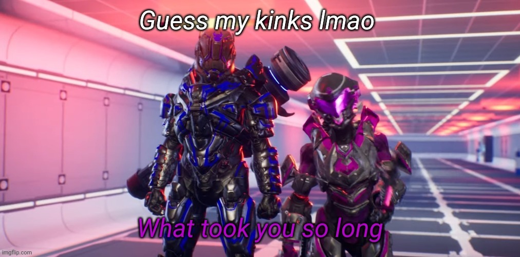 What took you so long | Guess my kinks lmao | image tagged in what took you so long | made w/ Imgflip meme maker