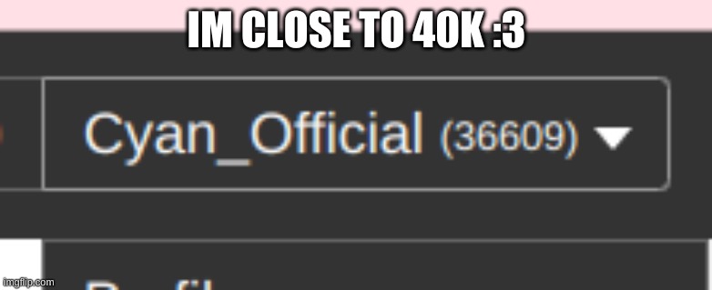 yey :3 | IM CLOSE TO 40K :3 | image tagged in idk,sus,cyan_official | made w/ Imgflip meme maker