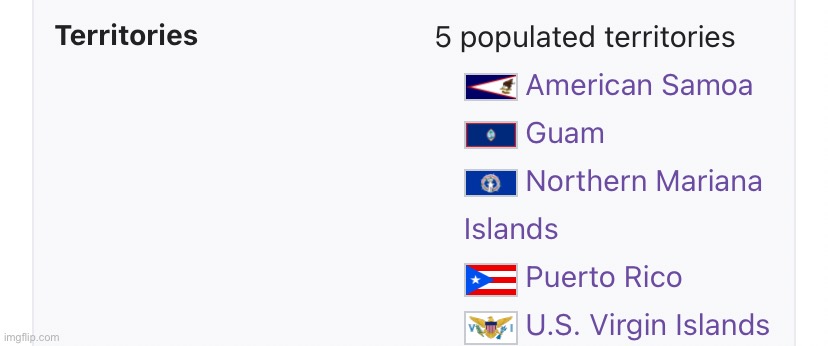 Statehood for these territories too? Maybe! | image tagged in u s territories | made w/ Imgflip meme maker