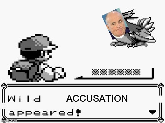 pokemon appears | ACCUSATION | image tagged in pokemon appears | made w/ Imgflip meme maker