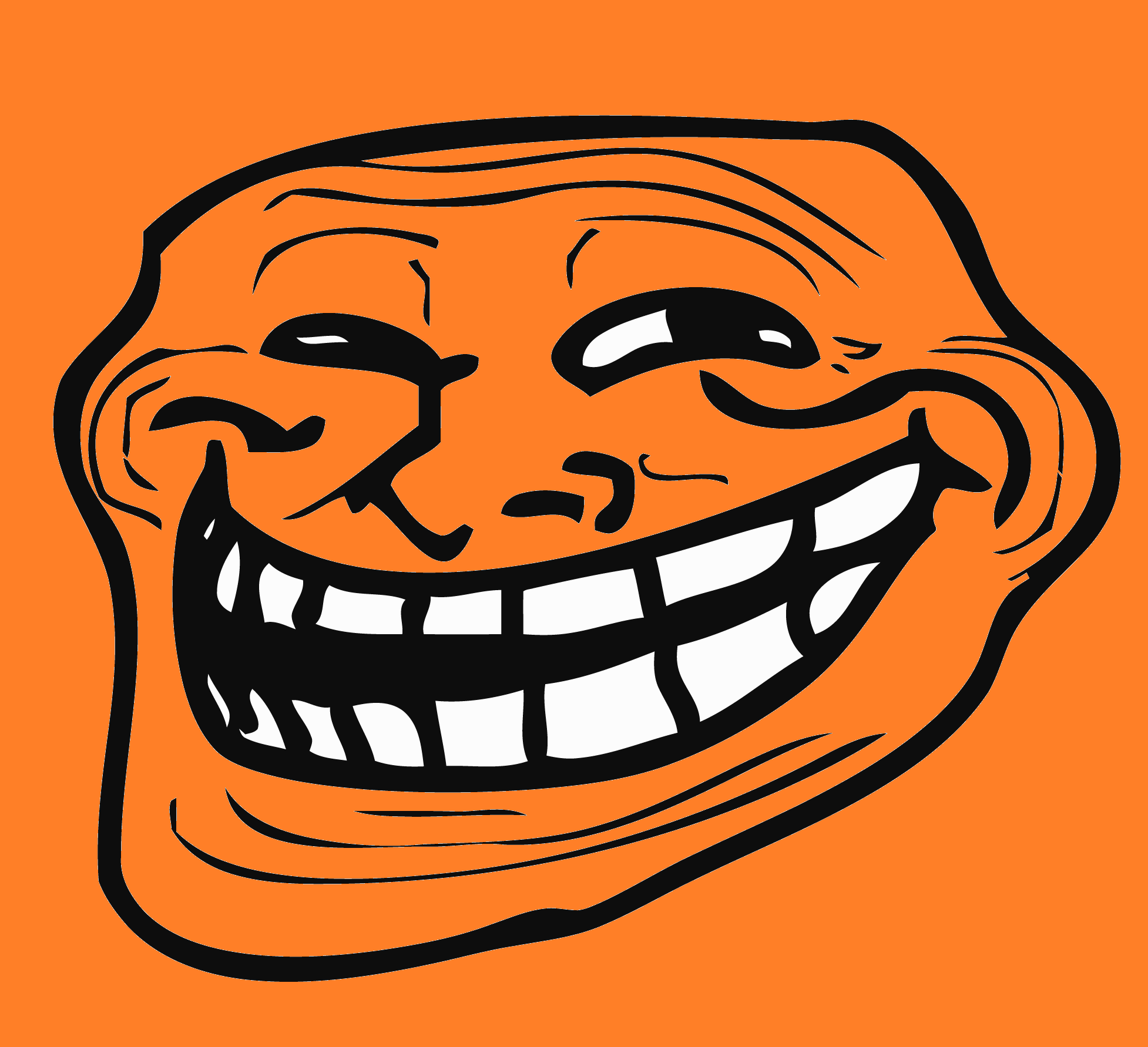Orange Trollface Blank Meme Template