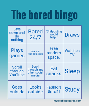 The bored bingo Blank Meme Template