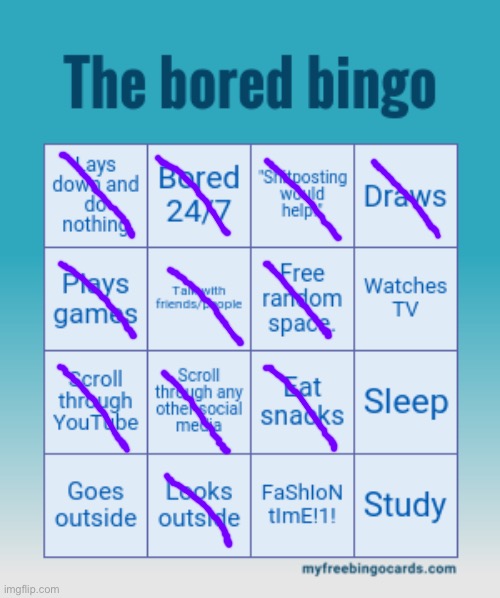 I made a bingo, link in comments. | image tagged in the bored bingo | made w/ Imgflip meme maker