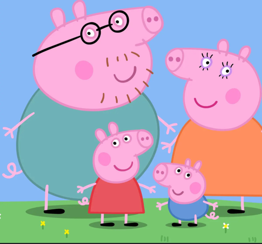 Peppa pig family Blank Meme Template