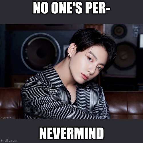 NO ONE'S PER-; NEVERMIND | made w/ Imgflip meme maker