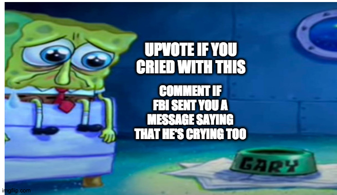 How many tears did you drop? | UPVOTE IF YOU CRIED WITH THIS; COMMENT IF FBI SENT YOU A MESSAGE SAYING THAT HE'S CRYING TOO | image tagged in memes | made w/ Imgflip meme maker