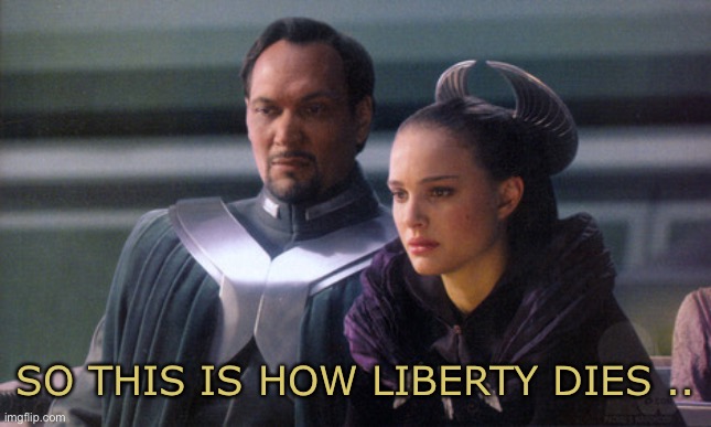 So this is how democracy dies | SO THIS IS HOW LIBERTY DIES .. | image tagged in so this is how democracy dies | made w/ Imgflip meme maker