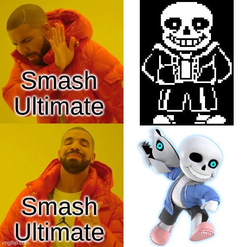 Drake Hotline Bling Meme | Smash Ultimate; Smash Ultimate | image tagged in memes,drake hotline bling | made w/ Imgflip meme maker