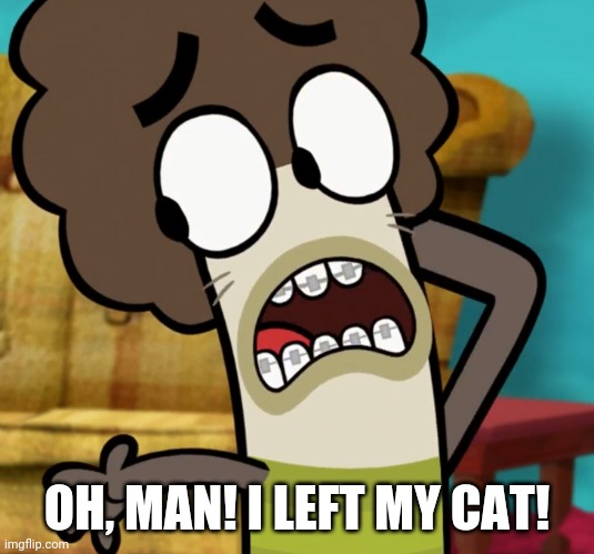 Oscar (Fish Hooks) (Disney XD) | OH, MAN! I LEFT MY CAT! | image tagged in oscar fish hooks disney xd | made w/ Imgflip meme maker