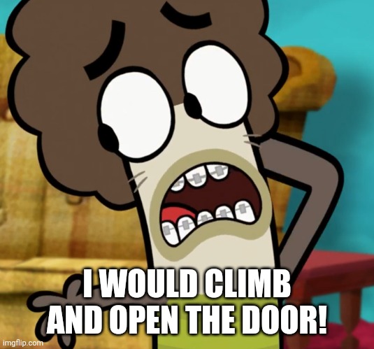 Oscar (Fish Hooks) (Disney XD) | I WOULD CLIMB AND OPEN THE DOOR! | image tagged in oscar fish hooks disney xd | made w/ Imgflip meme maker